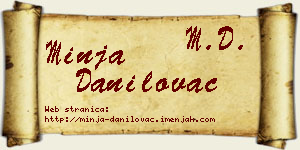 Minja Danilovac vizit kartica